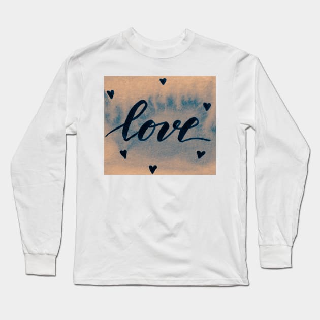 Valentine's Day Watercolor Love – neutral Long Sleeve T-Shirt by wackapacka